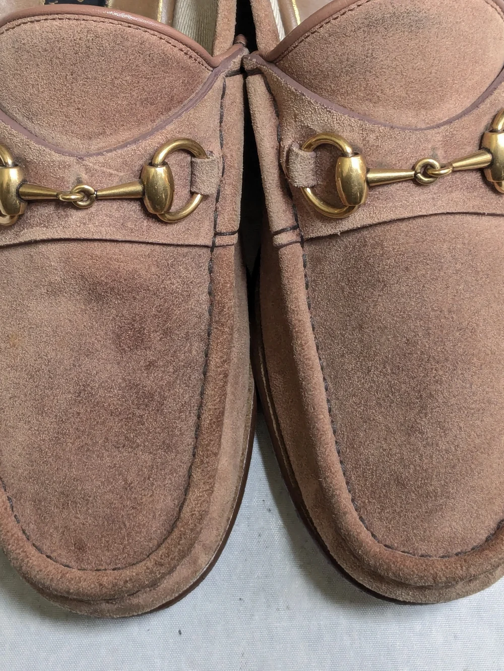 Gucci Brown Suede Horsebit Loafers - Men's US 10